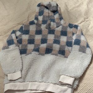 Cozy Checkered Sherpa Hoodie